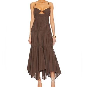 SNDYS Revolve Tahlia Chocolate Brown Cut Out Dress XS